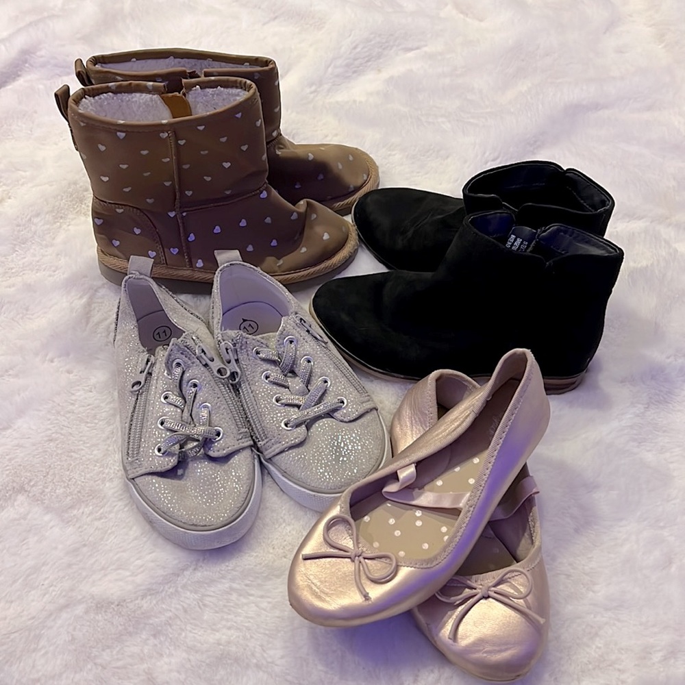 Girls Gap & Cat & Jack shoes/boots size 11 (4 pairs)